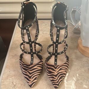 ALDO Women's Zebra Print Strappy Heels